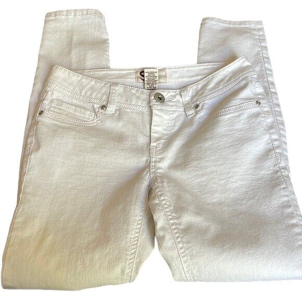 JUNIOR's SO White Skinny Denim Jean Size 3 EUC #6309